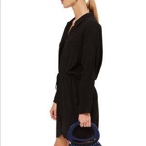 Topshop Drawstring Stripe Shirtdress